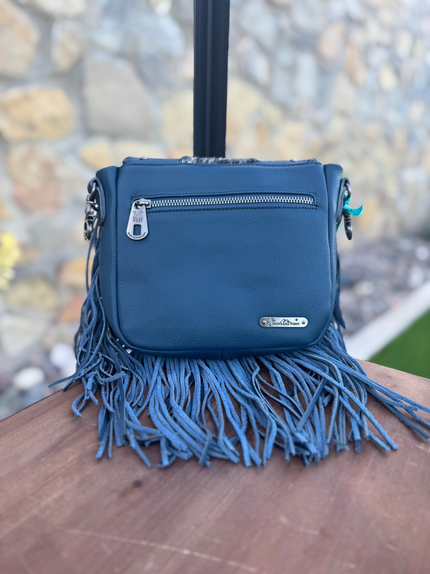 Montana West Leather Handbag with Fringe