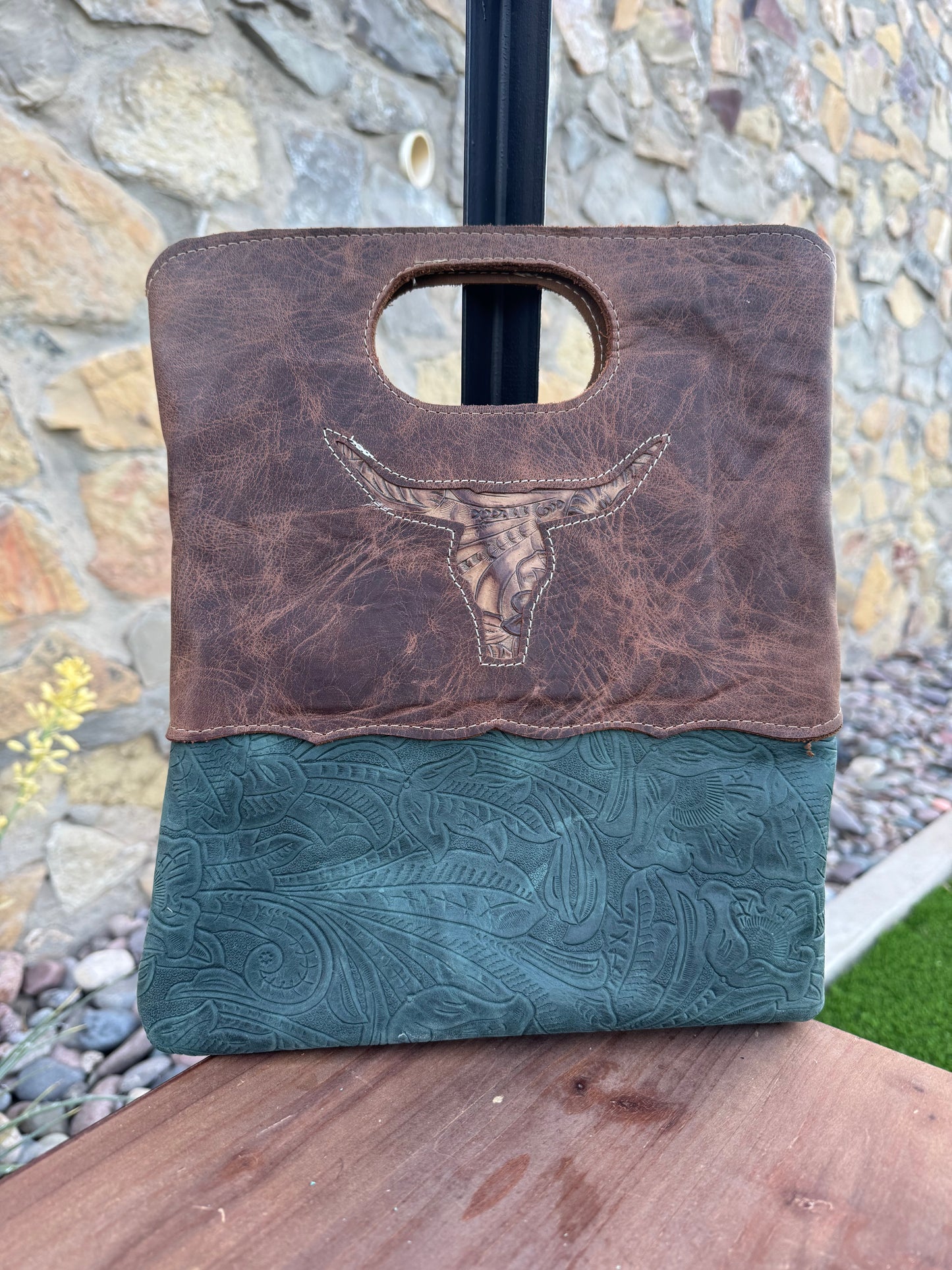 Two Tone Longhorn Clutch