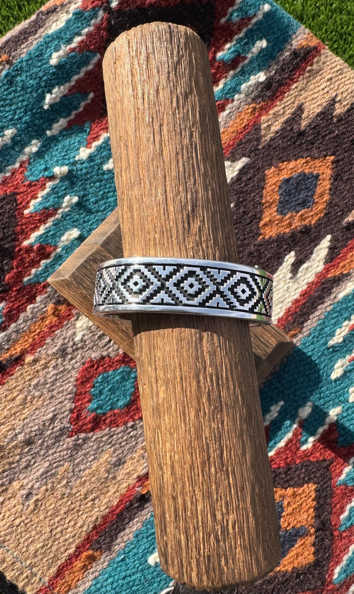 Aztec Design Aluminum Cuff
