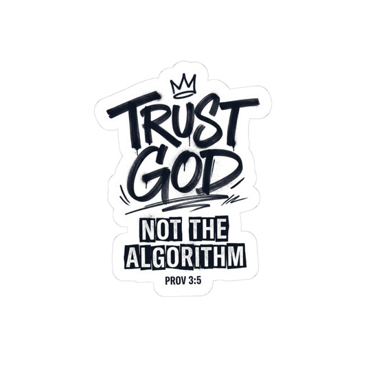 Trust God Not the Algorithm Sticker | Christian Streetwear, Graffiti Script