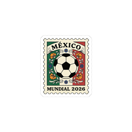 México Mundial 2026 Soccer Stamp Sticker | Mexico Flag Football Fan Decal
