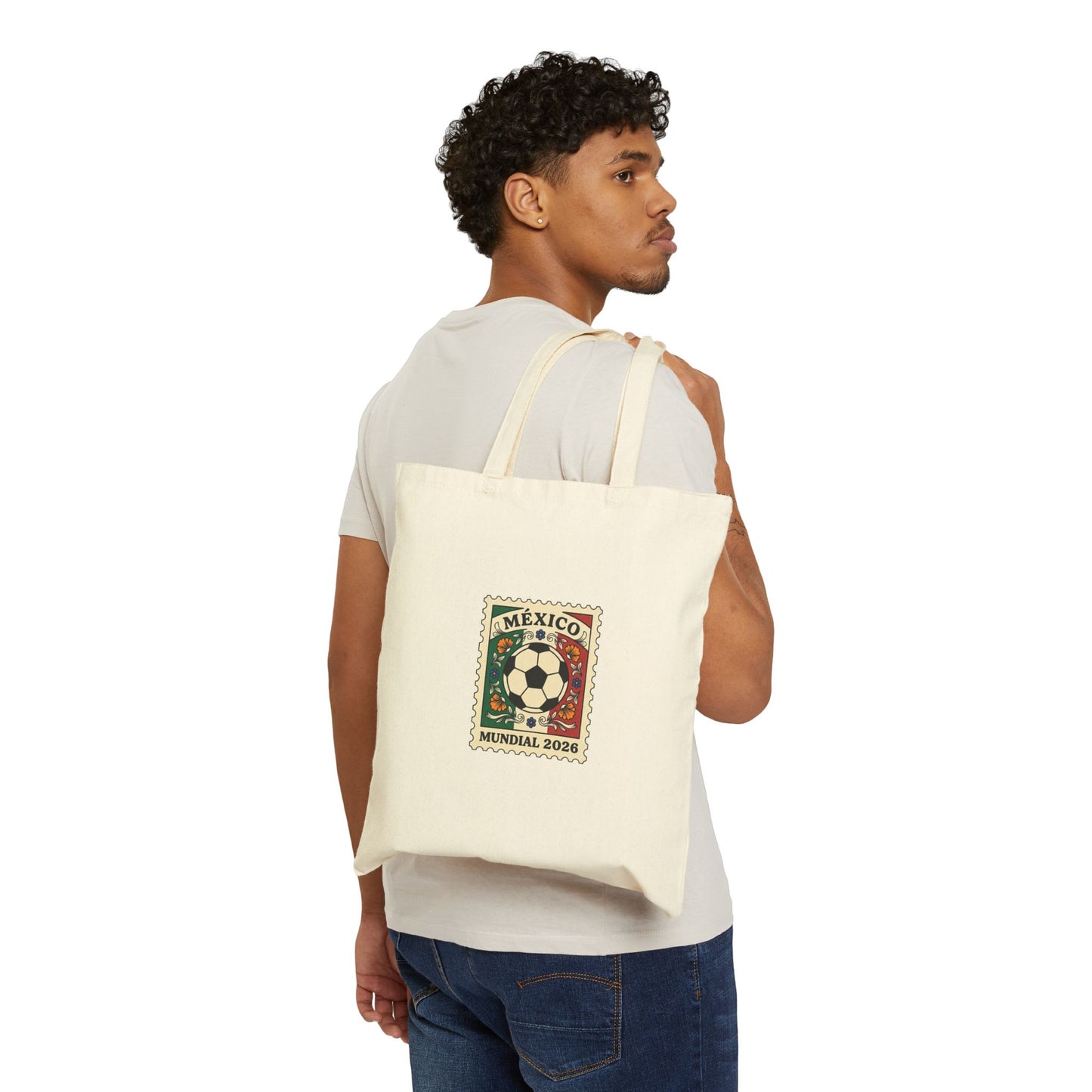 Mexico Mundial 2026 Soccer Stamp Tote | Country Pride Canvas Tote