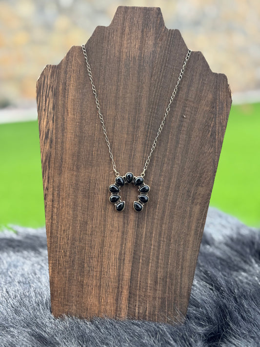 Black Onyx and Sterling Silver Naja Necklace