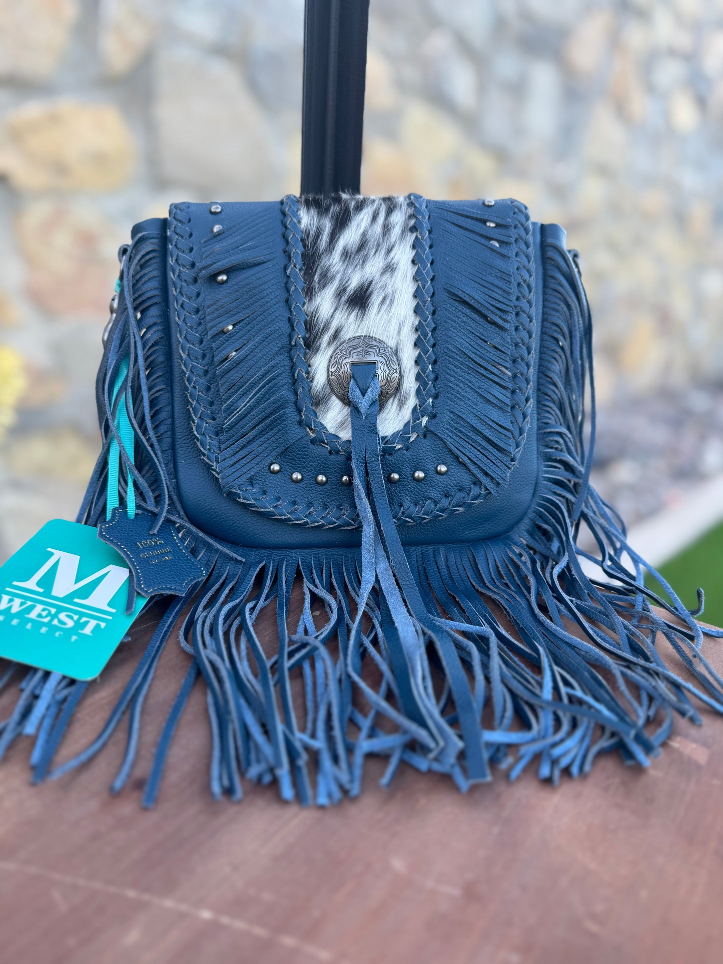 Montana West Leather Handbag with Fringe