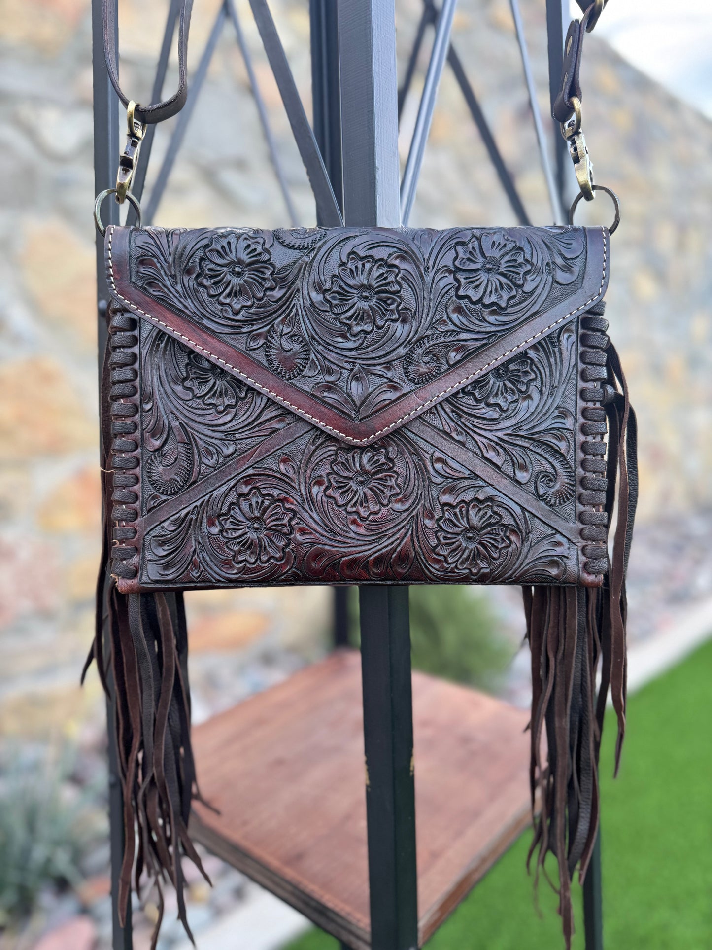 American Darlin Tooled Leather and Fringe